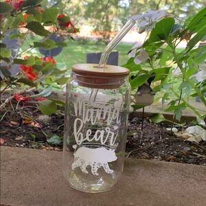 Mama bear glass can style tumbler